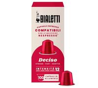 Bialetti Caffè Capsule Compatibili Nespresso®, Deciso, 100 Capsule