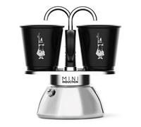 Bialetti Caffettiera Alluminio 2 Tazze MINI EXPRESS Cromo e Nero 0007310