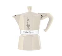 Bialetti Caffettiera Moka 3 Tazze, Collezione Winter Wonderland, Colore Panna