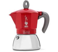 Bialetti Caffettiera Moka Induction, 6 Tazze (280ml), Design Elegante, Rosso