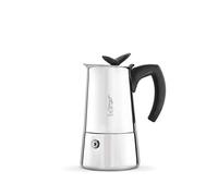 Bialetti Caffettiera Musa 6 Tazze, Manico termoplastico, Adatta a Tutti i piani cottura, 6 Tazze (225 ml), Acciaio Inox 18/10