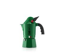Bialetti Caffettiera New Break Alpina, Manico Anti Scottatura, In Onore Del Corpo Degli Alpini, Non Adatta a Induzione, 3 Tazze (130 ml), Alluminio, Verde