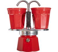 Bialetti Caffettiera Set Moka Mini Express da Due Tazze + 2 Bicchieri