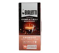 Bialetti Compatibili Nespresso, 1 Confezione da 10 Capsule, Cremoso, Intensità 9, Compatibili con Macchine Nespresso, 100% Alluminio