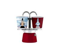 BIALETTI Espressokocher Mini Express 2 Tassen Rot Dekor rosso