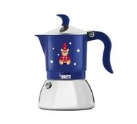 Bialetti Fiammetta Induction Orsetto Natale 2025, Moka in Alluminio, con Base in Acciaio, Adatta ai Piani ad Induzione Caffettiera Blu, Edizione Speciale Joyful Memories