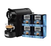 Bialetti Gioia, Macchina Caffè Espresso per Capsule in Alluminio, Incluse 64 Capsule, Funziona Esclusivamente con Capsule, Nero