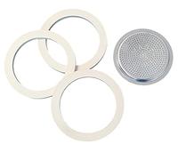 Bialetti, guarnizione per caffettiera da 2 tazze, 3 guarnizioni + filtro