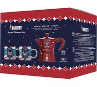 BIALETTI JOYFUL CHRISTMAS SET DI MOKA EXPRES 6 TAZZE +2 TAZZE COLOR ROSSO COD 53