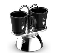 Bialetti, Mini Express Induction, Caffettiera con 2 Bicchierini Nero, Alluminio