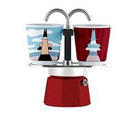Bialetti, Mini Express, Caffettiera con 2 Bicchierini Magrite, Alluminio