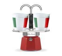 BIALETTI MINI EXPRESS, SET CAFFETTIERA + 2 BICCHIERINI ITALIA