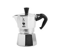 BIALETTI Moka Caffettiera con Fascia, Alluminio, Argento, 2 Tazze, Silver/Black, One Size