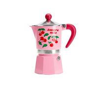 Bialetti Moka Caffettiera Rainbow Amore Mio con Ciliegie Alluminio 3 tz