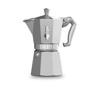 Bialetti Moka Exclusive, colore argento, per 6 tazze, per uso diretto sul fuoco, macchina per caffè espresso, moka