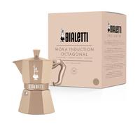 Bialetti Moka Exclusive Octagonal Induction - Caffettiera Espresso in Alluminio e Acciaio, Colori Silver Grey e Desert Sand - Compatibile Gas e Induzione - Made in Italy (Desert Sand Sabbia)