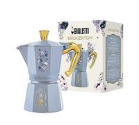 Bialetti Moka Express Bridgerton 6 Tazze, Manico anti scottatura, Non adatta ad induzione, 6 Tazze (270ml), Alluminio