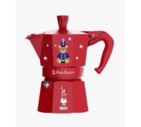 Bialetti Moka Express Natale 2025, Caffettiera Rossa 3 Tazze Orsetto, Edizione Speciale Joyful Memories, 130ml in Alluminio