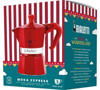 Bialetti Moka Express Winter Wonderland Rossa 3 Tazze, Alluminio, 130 ml.