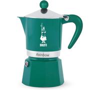 Bialetti Moka Rainbow Caffettiera 3 Tazze, Verde Acqua, Alluminio 130 ml.