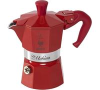 Bialetti Mokina Rossa, Moka Express Mezza Tazza, Collezione Wonderland | Caffettiera ½ Caffè Manico Rosso