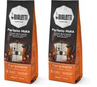 Bialetti Perfetto Moka Caffè Macinato, Gusto Caramello - 1 x 250 gr (Confezione da 2)
