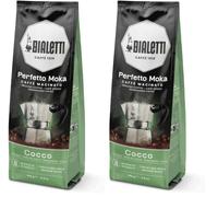 Bialetti Perfetto Moka Caffè Macinato, Gusto Cocco - 1 x 250 gr (Confezione da 2)