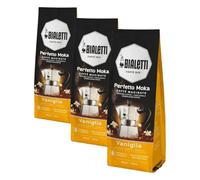 Bialetti Perfetto Moka Caffè Macinato, Gusto Vaniglia - 1 x 250 gr (Confezione da 3)