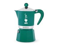 Bialetti Rainbow Caffettiera Moka, Verde, 3 Tazze, Alluminio, Manuale, Preparazione Caffè Espresso, Design Classico