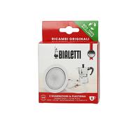 Bialetti Ricambi, 6 TAZZE, Include 3 Guarnizioni e 1 Piastrina, Compatibili con Moka Express, Fiammetta, Break, Happy, Dama, Timer Rainbow