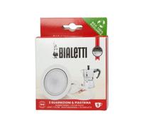 Bialetti Ricambi, Include 3 Guarnizioni e 1 Piastrina, Compatibili con Moka Express 9 tazze e Dama
