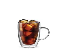 Bialetti Set 2 Bicchieri Double Wall Capri, 350ml, Isolante Termico, Vetro Borosilicato