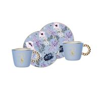 Bialetti Set 2 tazzine e 2 piattini Bridgerton, Porcellana, 80ml