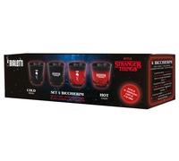 Bialetti Set 4 Bicchierini da caffè Stranger Things, Termo Sensibili, cambiano colore con il calore, No Lavastoviglie, 90 ml ciascuno, Nero