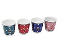 Bialetti Set 4 Tazzine Bicchierini da Caffè Colorate Design con Orsetti Joyful Memories in Ceramica 70ml Lavabili