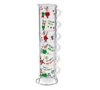 Bialetti Set 6 Cups Italia with metal stand Caraffa / stoviglie TAZZ202