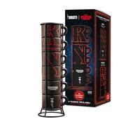 Bialetti Set da 6 Tazzine Impilabili Stranger Things, Termo Sensibili, cambiano colore con il calore, No Lavastoviglie, 80 ml ciascuno, Nero