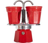Bialetti Caffettiera Mini Express Rossa Con 2 Bicchieri 2 Tazze 0007303