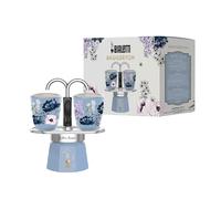 Bialetti Set Mini Express Bridgerton, 2 Bicchierini in ceramica inclusi, Non adatta all'induzione, Non adatti a lavastoviglie/Microonde