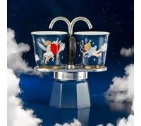 Bialetti Set Mini Express Cupido per 2 tazze Blu con 2 tazzine Cielo Stellato