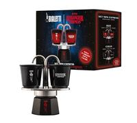 Bialetti Set Mini Express Stranger Things, 2 Bicchierini Termosensibili in ceramica inclusi, Cambia colore, Non adatta all'induzione, Nero, 2 Tazze
