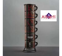 Bialetti Set 4 Bicchierini da caffè Stranger Things, Termo Sensibili, cambiano colore con il calore, No Lavastoviglie, 90 ml ciascuno, Nero