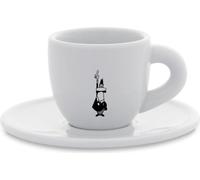 Bialetti Y0TZ097 Tazzina Moka Istituzionale (con Piattino), Porcellana, 80 ml