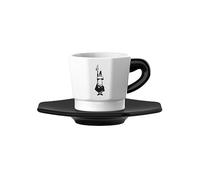 Bialetti Tazzine Ottagonali, Set 4 Tazzine, Nero e Bianco, 75 ml