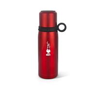 Bialetti To Go Bottiglia Termica con Coperchio-Tazza, con Doppia Parete, Mantiene Il Caldo per 12 h e Il Freddo per 24 h, Capacità 460 ml, Acciaio, Rosso
