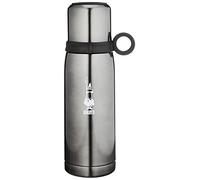 Bialetti To Go Bottiglia Termica con Coperchio-Tazza, con Doppia Parete, Mantiene Il Caldo per 12 h e Il Freddo per 24 h, Capacità 460 ml, Acciaio, Grigio Scuro