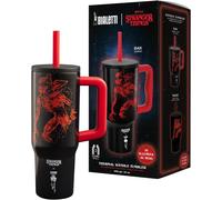 Bialetti Tumbler Termico con Manico Stranger Things, Tappo con Cannuccia, si illumina al buio, perfetta tenuta della temperetura, no Lavastoviglie, 900 ml