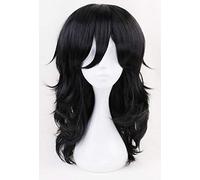 Biamoxer 45cm My Hero Academia Baku no Hero Shouta Aizawa Parrucche Cosplay Nero ondulato Cos Parrucca per capelli Resistente al calore Costumi Cosplay Solo parrucca