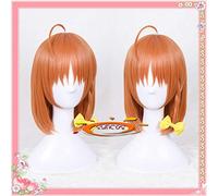 Biamoxer LoveLive! Luce del sole !! Parrucca Cosplay Aqours Takami Chika School Idol Project Arancione Capelli lisci sintetici per il viso