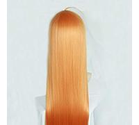 Biamoxer P5 90cm Persona 5 Futaba Sakura Parrucche Cosplay Lungo rettilineo Arancione Resistente al calore Anime Cosplay Parrucca parrucca Taglia unica